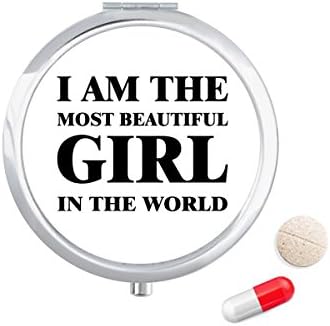 Аз съм Най-красивото Момиче Калъф За Хапчета в Джоба Кутия За Съхранение на Лекарства Контейнер Опаковка