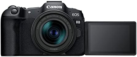 Полнокадровая беззеркальная фотоапарат Canon EOS R8 с обектив RF24-50mm F4.5-6.3 is STM, 24,2 Mp, видео 4K, процесор
