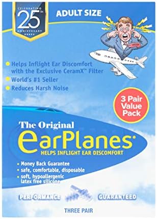 Нови сверхмягкие тапи за уши за възрастни EarPlanes® за защита на ушите при пътуване в самолет, 3 чифта