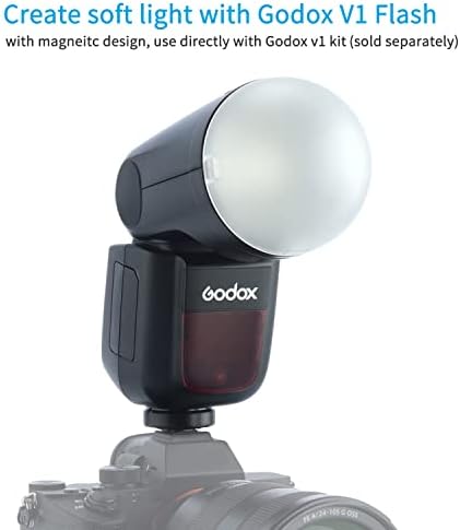 Светкавица с кръгла глава Godox V1-S за камера Sony с купол-рассеивателем Godox AK-R11