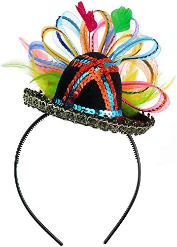 Превръзка На Главата Skeleteen Womens Fiesta Sombrero - Мексико Модни Аксесоари за Коса за момиченца-на Магьосници за деца и