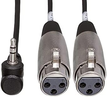 Hosa CYX-402F Двоен кабел за микрофон XLR3F под прав ъгъл 3.5 мм TRS, 2 Метра