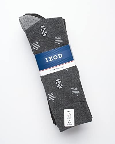 Мъжки Тържествено чорапи IZOD - Леки Тържествено чорапи за екипажа до средата на прасците (7 опаковки)