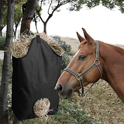 plplaaoo Чанта за сено за конете, Подвесная чанта-тоут за хранене със сено размер на 13,0x7,1x23,6 инча, Чанти от плат Оксфорд
