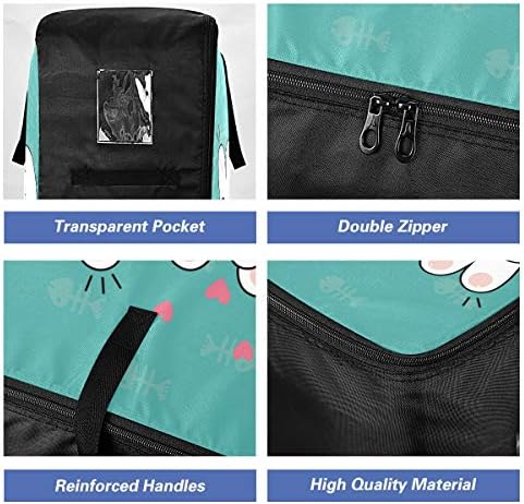 N/A Чанта за съхранение на дрехи Под Завивките - Голямата Голям Чанта-Органайзер с Приятен Котка и Обков-Светкавици,