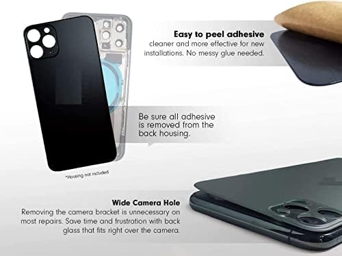 Оригиналната смяна на задното стъкло ABUSVEX за iPhone 12 Pro на всички носители с предварително зададена лепило и инструмент Repair 12 Pro (злато)