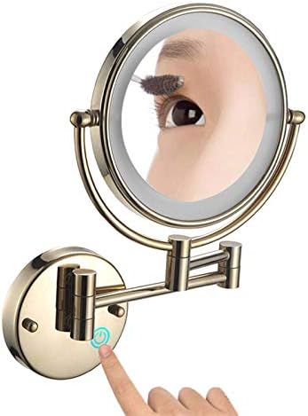 LIANXIAO - Огледало за грим, монтаж на стена Тоалетен огледало с възможност за завъртане на 360 градуса, Огледало за Бръснене