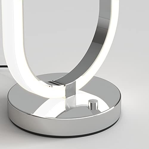 Модерна светодиодна настолна лампа Artika Arlo мощност 12 W, Хромово покритие - идеални за спални, хол - 800 Лумена Топло бяла