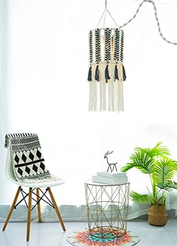 Лампион от Ресни в стил Бохо, Окачена Лампа, Потолочное Осветление, Лампа Ръчна изработка за Спални