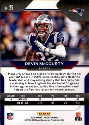 2020 Панини Prizm 25 Футболна карта Devin McCourty New England Patriots