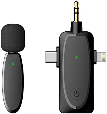 1-2 Подобрени мини безжични петличных микрофон за iPhone, Android, Type-C, ipad, Безжичен микрофон с две ревери за запис на