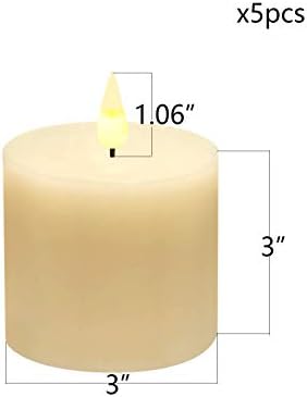smtyle Електрически Блещукащите Свещи Комплект от 5 Беспламенных Свещи Mordern House цвят Слонова Кост с 1 Дистанционно