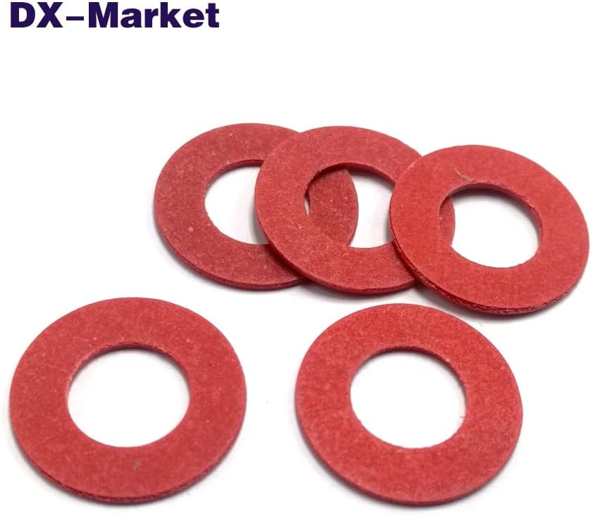 【DX-Market】 Комплект шайби от червено вулканизированного влакна M3 M4 M5 M6 M8 M10 M12, шайби за изолационни