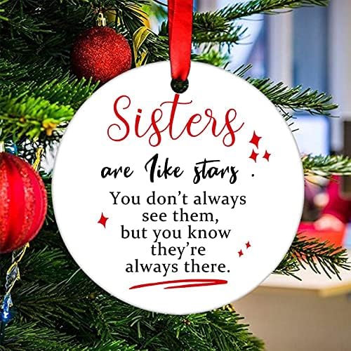 Сестри, Подобни На Звезди, Семейни Коледни Украси Сестри Коледен Орнамент за Поръчка На Персонализирани Украса За Окачване