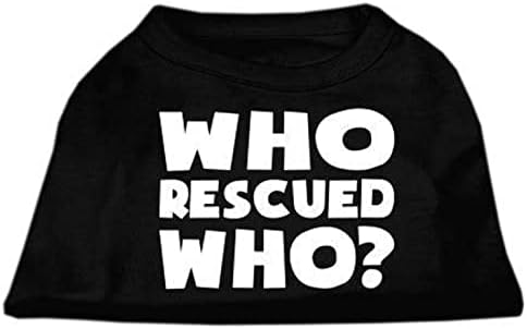 Тениска с Трафаретным принтом Mirage Pet Products Who Rescued Who, Среден, Сив