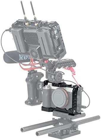 Конструкция на закрепване за камерата Nitze Camera Cage Rig YANE на Релси С отвори за поставяне на Студен башмака, Съвместима с Sony Alpha A7C