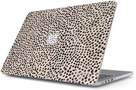 Твърд калъф BURGA, съвместим с MacBook Pro 16 инча, Модел на корпуса: A2485 M1 Pro/Max 2021 2022 сензорен ID, черен модел грах, Бадем Лате телесен цвят, Сладък за момичета