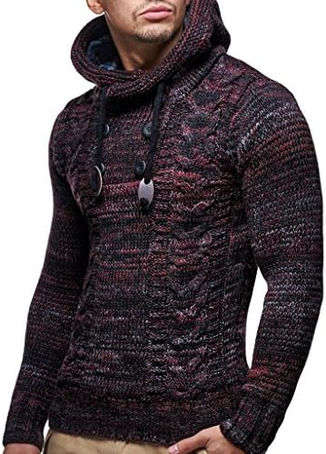 Мъжки Вязаный пуловер На Nelson - Тънки Пуловери-Пуловери за мъже с качулка