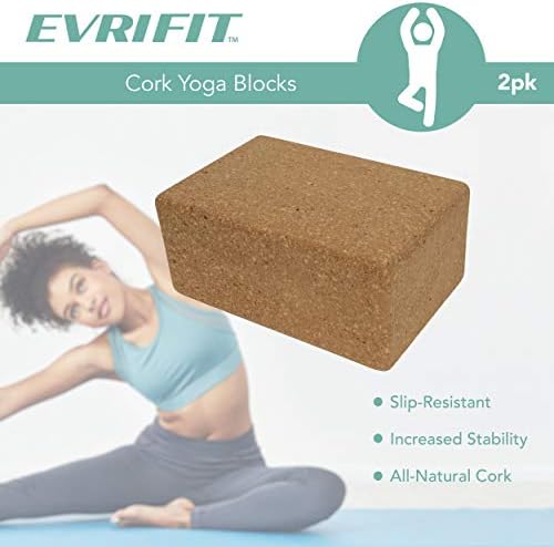 Пробковый блок за йога, Тренировъчен блок хлебна естествен корк за поддръжка и подобряване на пози и гъвкавост, Опаковки