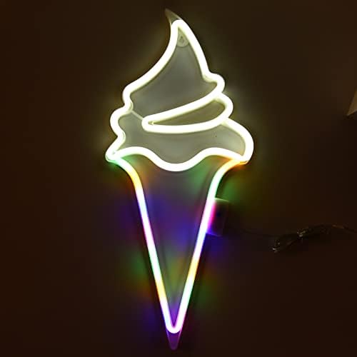 Led Неонова Лампа във Формата на Сладолед Водоустойчив USB Декоративен Дистанционно Управление Неонова реклама за Домашно парти (# 3)