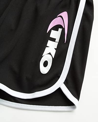 Спортни къси панталони за момичета TKO – 6 опаковки, шорти за бягане Performance Dry Fit за момичета - Детски