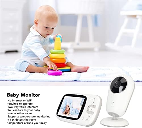 детски монитор на защитата ciciglow, Детски Аудиомонитор с 3,2-инчов LCD екран, Поддържа 2-лентова гласова комуникация,