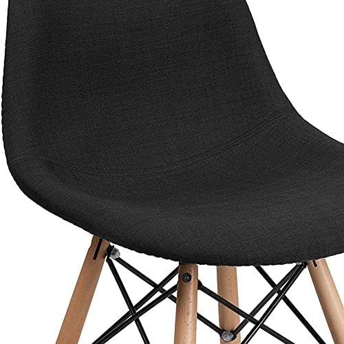 Луксозно обзавеждане Elon Series Genoa Стол от черен плат с дървени крака