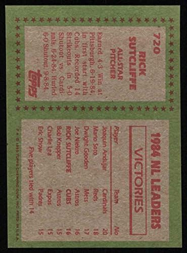 1985 Topps 720 Рик Сътклиф Чикаго Къбс (Бейзболна картичка) Ню Йорк /MT Cubs