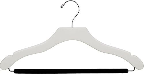 The Great American Hanger Company Вълнообразни закачалка за костюми от бяло дърво с нежната противоплъзгаща