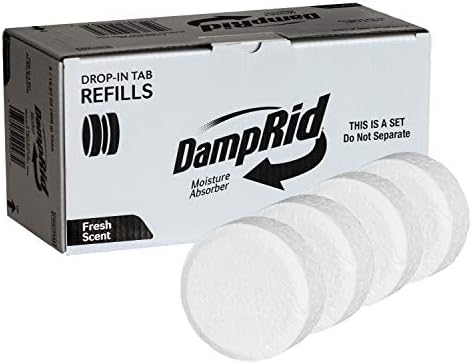 DampRid Fresh Scent Drop 4 опаковки - 15,8 унция. Сменяеми разделите-Влагопоглотитель, Окачен влагопоглотитель от бял и чист лен, 16 унции, на 3 опаковки, с 14% повече влагопоглощающ?