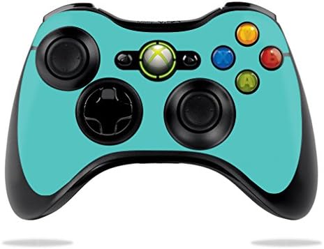 Кожата MightySkins, съвместим с контролера на Xbox 360 на Microsoft - Обикновен тюркоаз | Защитно, здрава и уникална vinyl