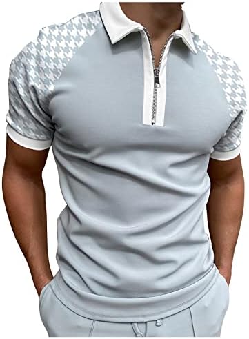 Мъжки Ризи за голф на една Четвърт от Мълния С Къс Ръкав, Стрейчевые Спортни Тениски За мускулите, Ежедневни Панталони