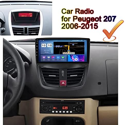 Кола Стерео Двоен Din с 9-Инчов Видео Спътникова навигация Android 11 Главното Устройство за Peugeot 207 2006-2015 Подкрепа Авторадио DSP DAB + OBD2 CarPlay FM RDS Bluetooth Радио Мултимедиен плеър