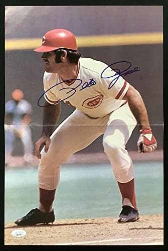 Плакат с автограф Пита Роуза 10x16 Бейзболен Тримесечен Теглене на Maya CY MVP Auto JSA 2 - Снимки на MLB с автограф