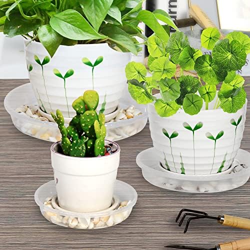 Поставки за растения SupKing, 9 опаковки по 10 инча, Здрави Пластмасови палети за събиране на капки за растенията, Трайно Прозрачно