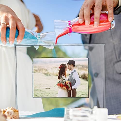 Фоторамка за Пясъчна церемония Queekay Wedding Unity, Прозрачна Акрилна Кутия за Сенки за Пясъчна Церемония с Фоторамкой