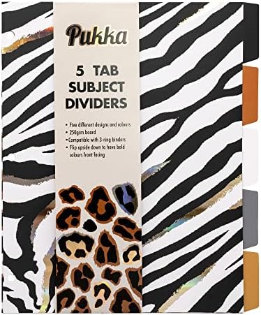 Разделители Pukka Pad Wild от 5 части - 1 опаковка от 5, раздели, съвместими с 3-кольцевым обвързани, 9 x 11 инча