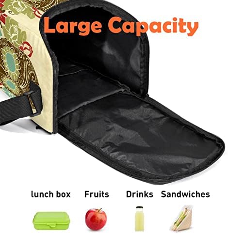 Дамски Чанта за обяд GUEROTKR, Кутия за обяд за мъже, Дамски Кутия за Обяд, ретро пъстри цветни листа с изображение