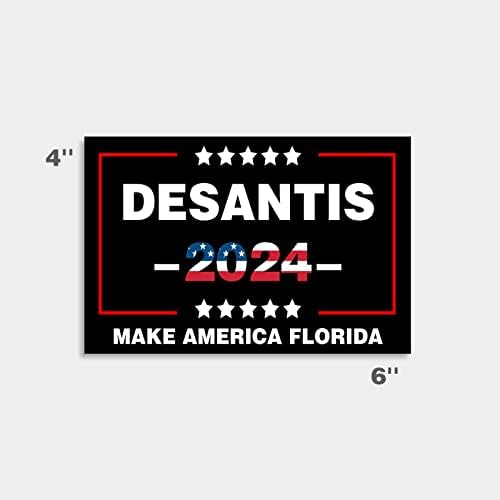 2 бр Стикери Desantis 2024 Поддръжка на Етикети Desantis 2024 Make America Florida Автомобилни Стикери Стикери