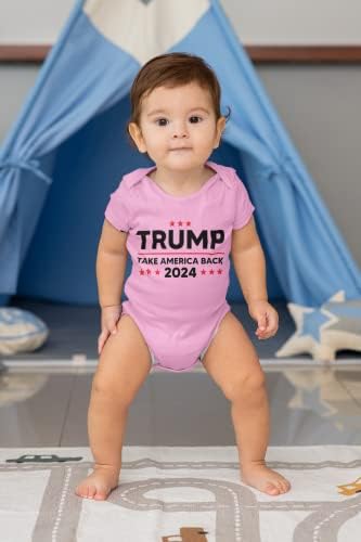 Поп-Тема Donald Trump 2024 Take America Back MAGA Baby Тениска за малки Момичета И Момчета