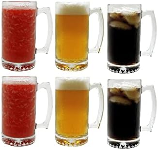 evou Голяма чаша за напитки от дебело стъкло, с възможност за замразяване обем 26 грама за бира, газирана вода,