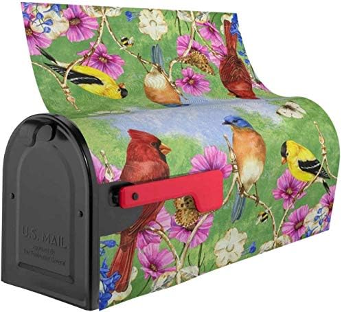 Abucaky Селски Цветя Пролетни Птици, Пеперуди Капакът на Пощенската кутия Магнитна Водоустойчива Обвивка Пощенската