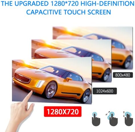 Автомобилна стерео система със сензорен екран 1280 × 720 HD с резервна камера, 7-инчов автомобилна стерео система с двоен Din с Apple Carplay и Android Auto, автомобилното радио с Bluetoot