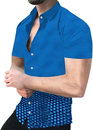 Стилни мъжки Ризи С Шарени Ризи с принтом, Ризи с копчета и дълъг ръкав