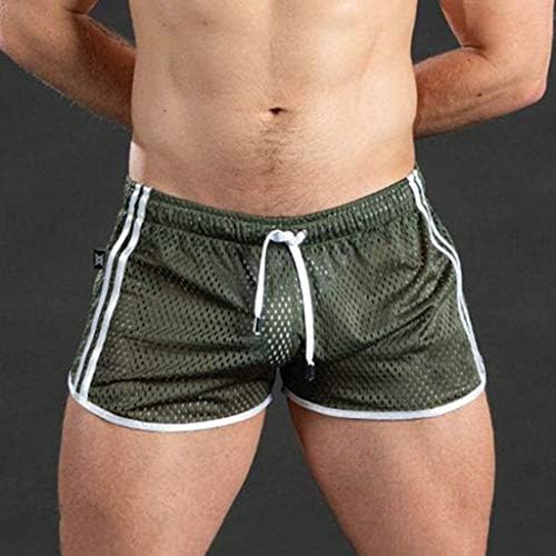 WENKOMG1 Мъжки Мрежести къси Панталони за гей с Прозрачни Странични ивици, Леки, бързо съхнещи Ежедневни Панталони с