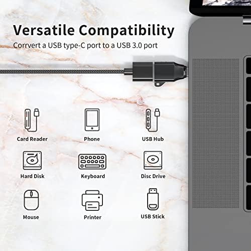 USB Адаптер C-USB (2 комплекта), адаптор Thunderbolt 3-USB 3.0, съвместим с преносими компютри, блокове за захранване,