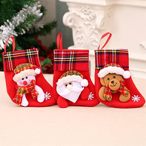 WODMB 4 бр./компл. Коледни Чорапи, Чорапи, Подарък чанта, Окачени подаръци, Чорапи, аксесоари за празнични партита (Цвят: