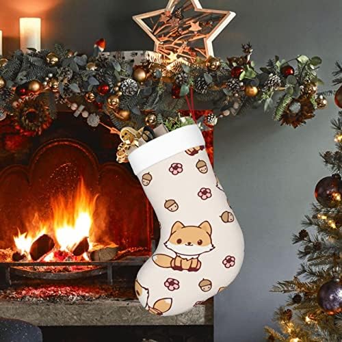 Коледни Чорапи Augenstern, Сладки Чорапи С Цветен Модел под формата На Кавайной Лисици, Двустранни Чорапи За Окачване