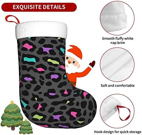 Коледни Чорапи Augenstern Популярни Двустранни Чорапи С ефект Леопардового Сив Цвят За Окачване На Камина.