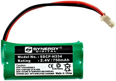 Батерии за безжични телефони Synergy Digital, съвместими с wi-fi телефон Vtech CS6529, (Ni-MH, В 2,4, 750 mah) голям